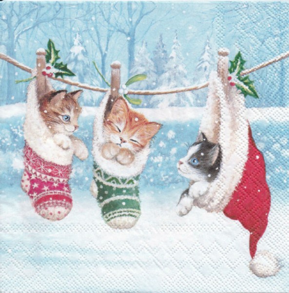 Napkins Kitten im Winterland