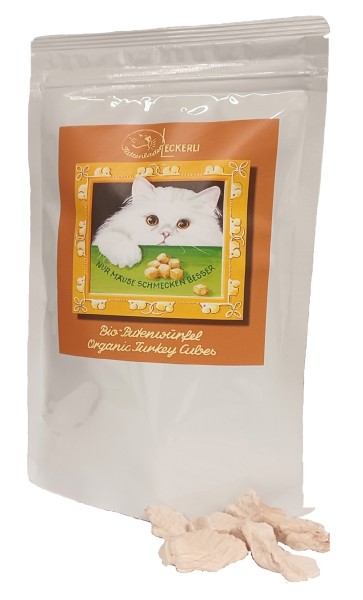 Tatzenladen Organic Turkey Cubes, 25 g bag DE-ÖKO-003