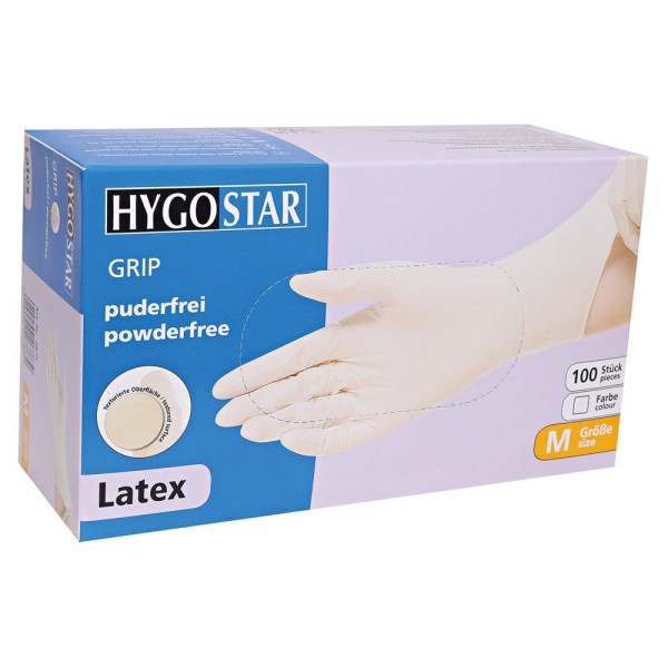 Hygostar Latex Einmalhandschuhe Grip Gr. L 100 Stck.