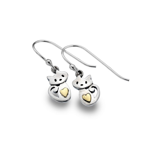 Pair of Silver Earrings Süßes Kätzchen