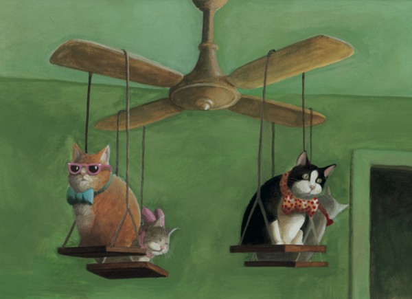 Card plus Envelope Fliegende Katzen