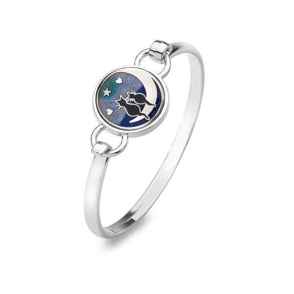 Silver/Enamel Bangle Nachtkatzen Blau