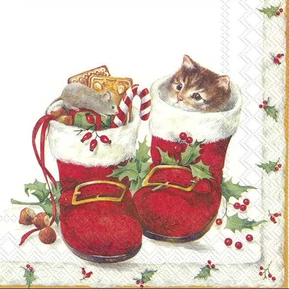 Napkins Christmas Boots